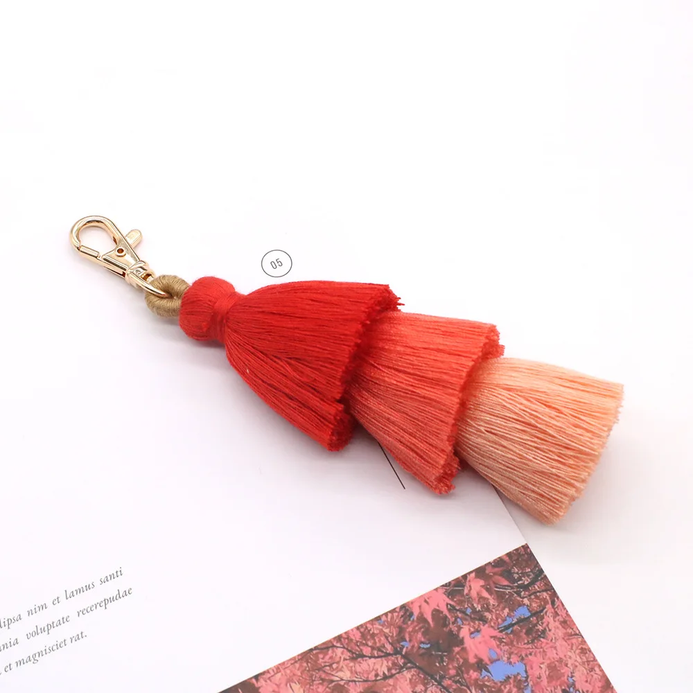Triple Layer Cotton Tassel Keychain - Macrame Bag Charm 4 S4ebd3876c29543b9bf93c4f535617fb2Z