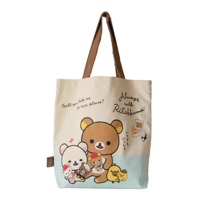 New Cute Rilakkuma Bear Girls Children Big Canvas Shoulder Bags Woman Shopping Bag 
New Cute Rilakkuma Bear Girls Children Big Canvas Shoulder Bags Woman Shopping Bag