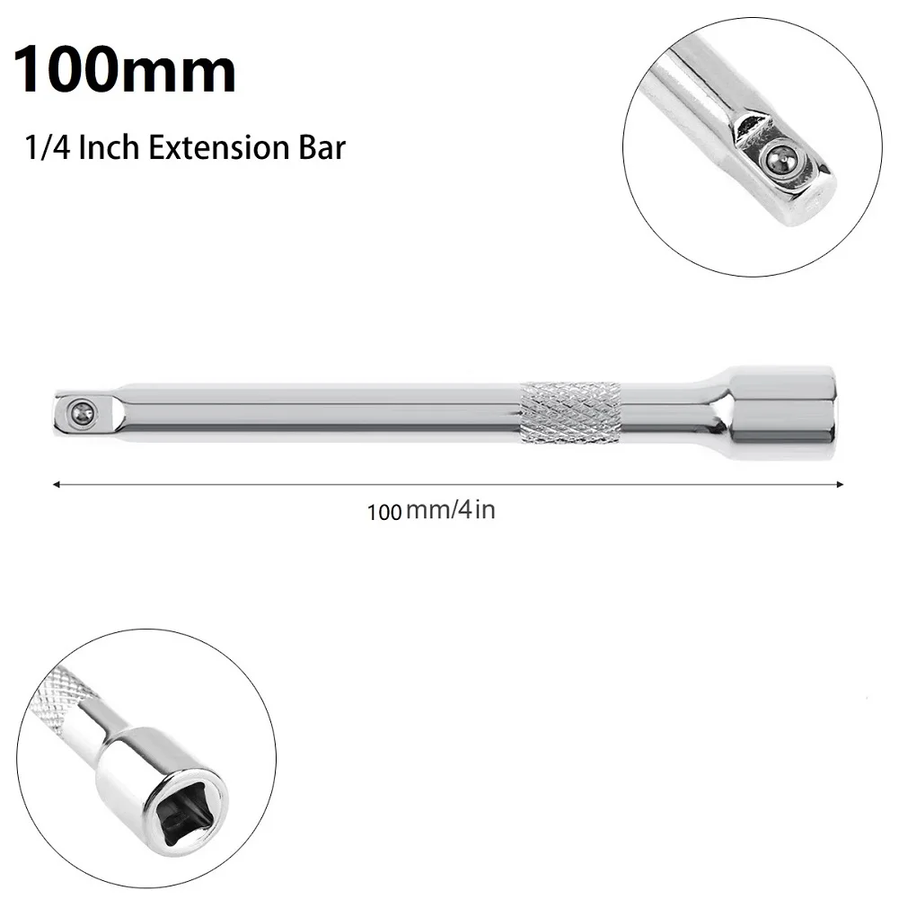 3Pcs 1/4 Inch Chromed Steel Extension Bar Ratchet Socket Wrench Adapter 50/75/100MM Extension Sleeve Wrench Power Drill Adapter
3Pcs 1/4 Inch Chromed Steel Extension Bar Ratchet Socket Wrench Adapter 50/75/100MM Extension Sleeve Wrench Power Drill Adapter