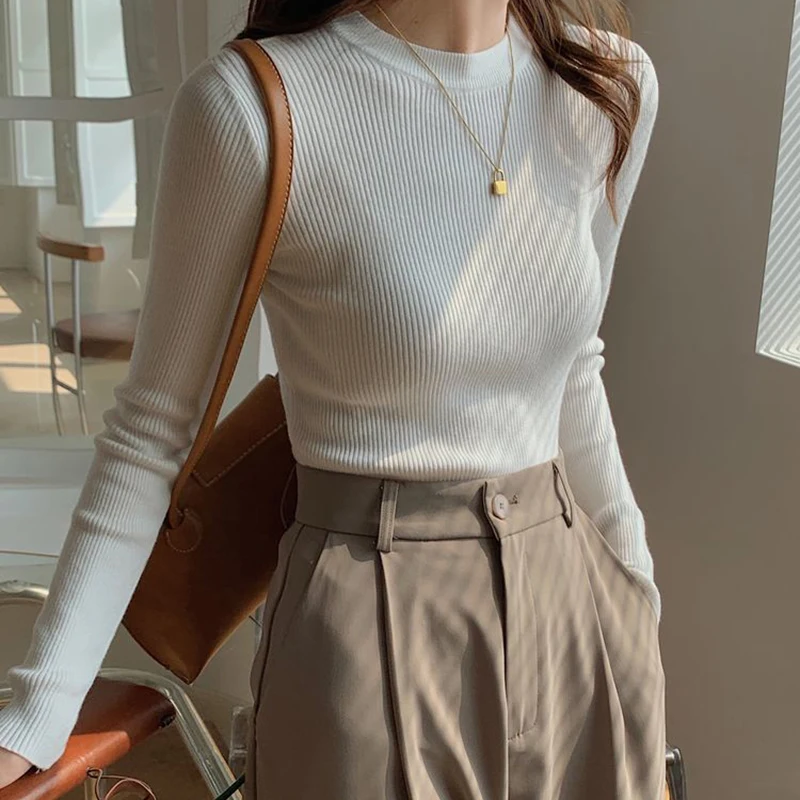 Rimcoy 2024 Spring Basic Slim Fit Sweater Women Korean Wild Round Neck Jumper Woman Solid Long Sleeve Knitting Pullover Female
Rimcoy 2024 Spring Basic Slim Fit Sweater Women Korean Wild Round Neck Jumper Woman Solid Long Sleeve Knitting Pullover Female