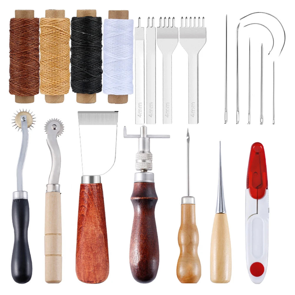23pcs Professional Leather Craft Tools Kit Hand Sewing Stitching Punch Carving Work Saddle Set Accessories DIY Tool Set
23pcs Professional Leather Craft Tools Kit Hand Sewing Stitching Punch Carving Work Saddle Set Accessories DIY Tool Set