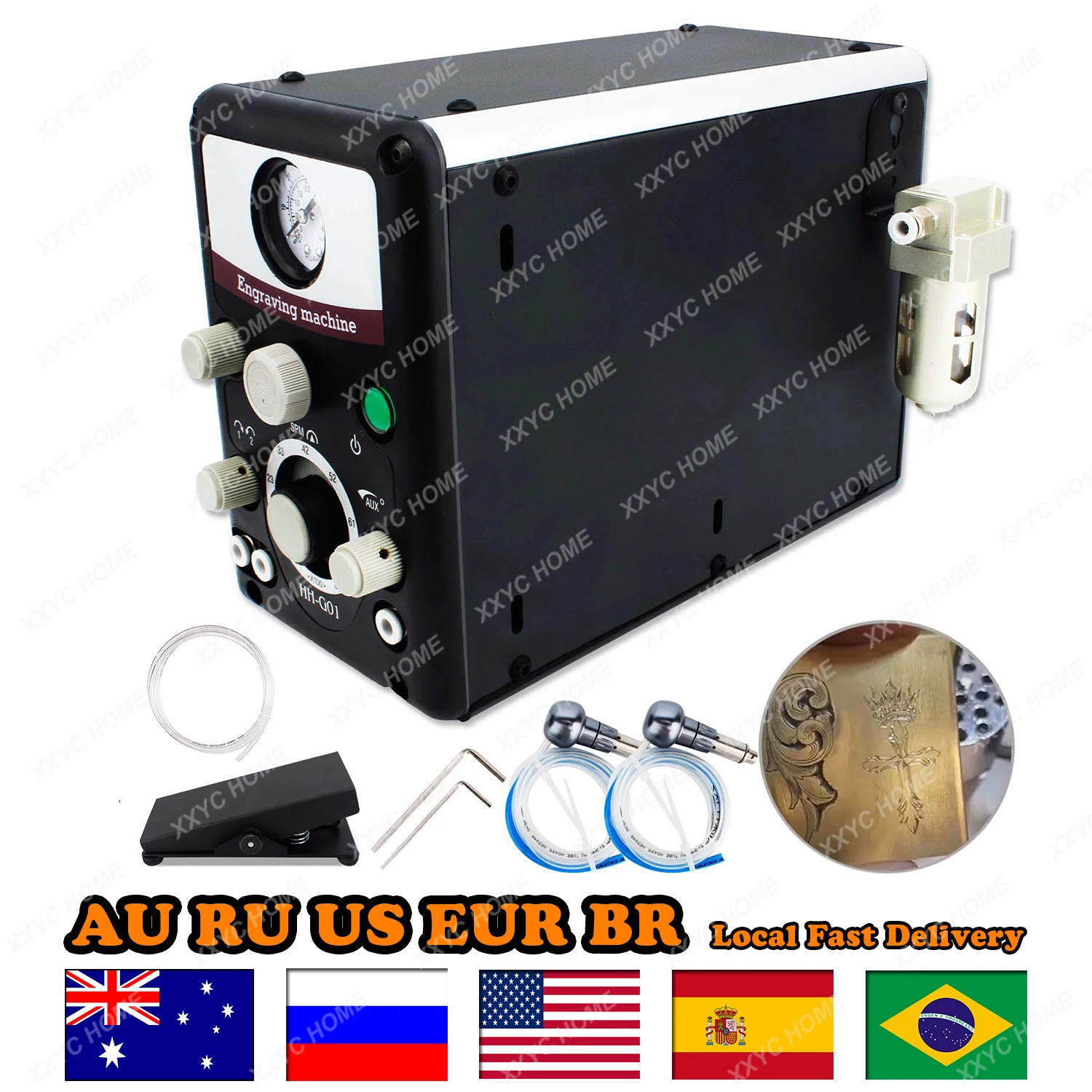 Портативный пневматический гравер, гравировальная машина с двойной ручкой для ювелирных изделий, браслетов, колец, камней
Портативный пневматический гравер, гравировальная машина с двойной ручкой для ювелирных изделий, браслетов, колец, камней