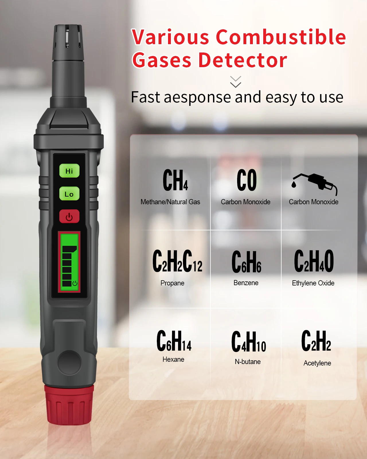 Mini Portable PPM Gas Leak Detector Alarm Combustible Gas Detector with Audible 1000ppm for Flammable Gases Methane Natural Gas
Mini Portable PPM Gas Leak Detector Alarm Combustible Gas Detector with Audible 1000ppm for Flammable Gases Methane Natural Gas