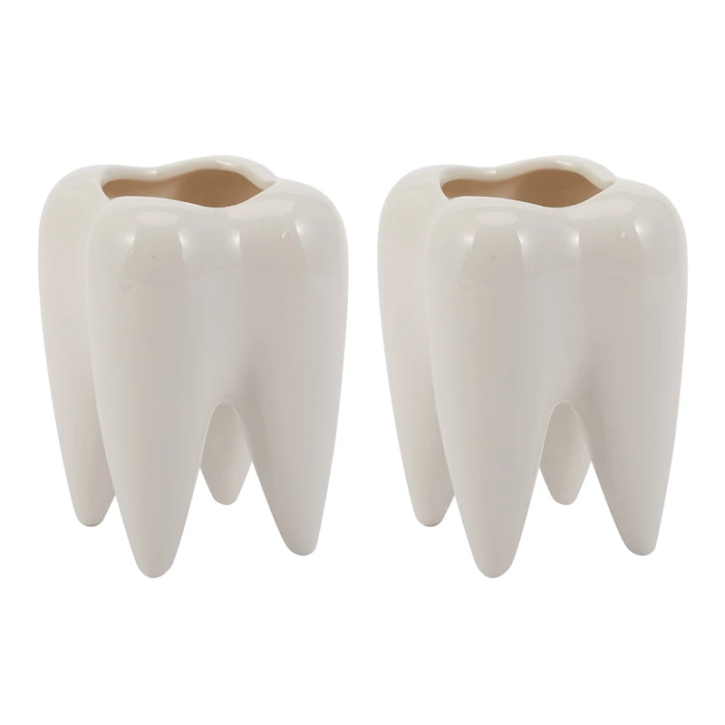 2X Tooth Shape White Ceramic Flower Pot Modern Design Planter Teeth Model Mini Desktop Pot Creative Gift(Without Plants)
2X Tooth Shape White Ceramic Flower Pot Modern Design Planter Teeth Model Mini Desktop Pot Creative Gift(Without Plants)