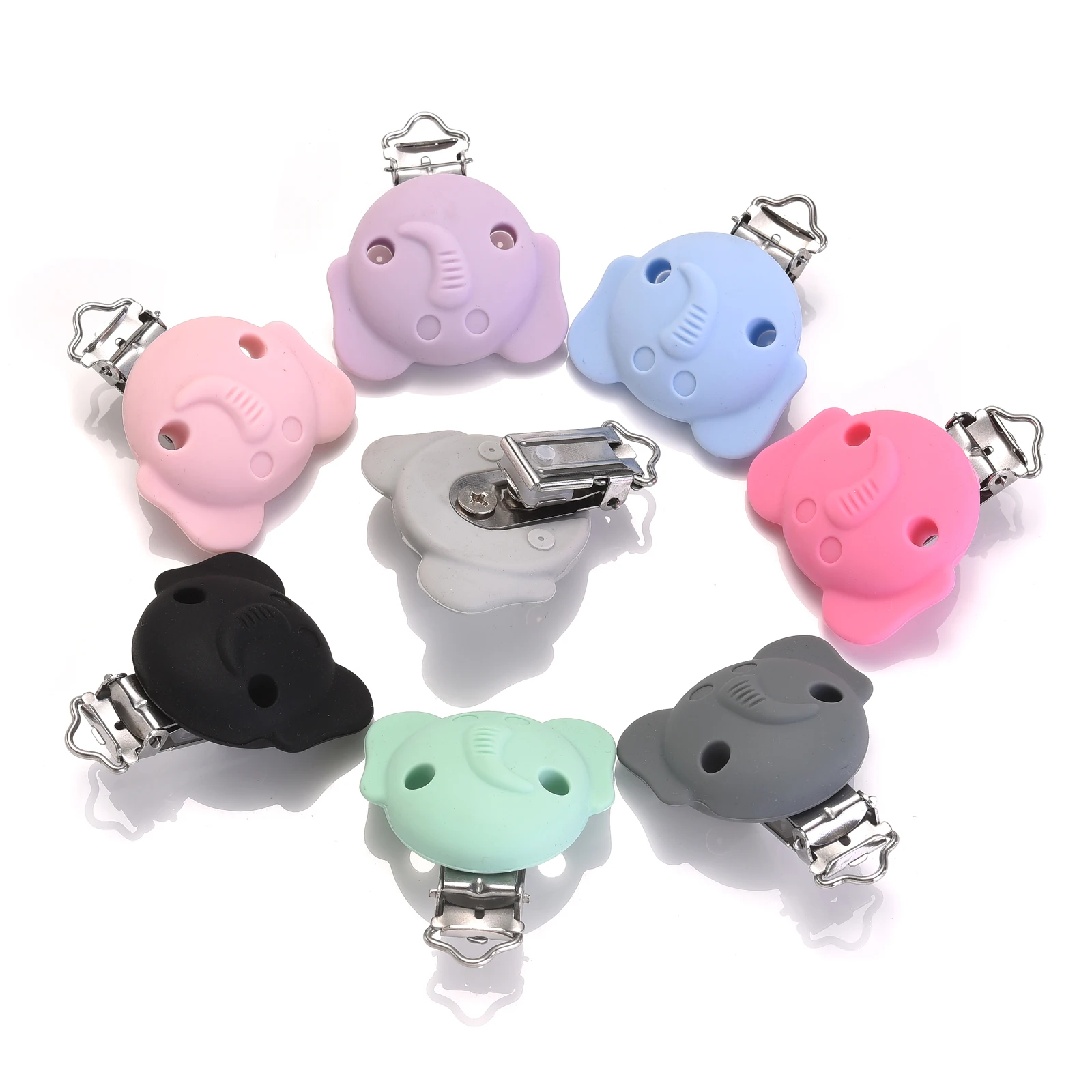 10Pcs/Lot Food Grade Baby Teething Clip Elephant Shape Silicone Clips DIY Baby Nipple Chain Nursing Teether Necklace Bead Tool
10Pcs/Lot Food Grade Baby Teething Clip Elephant Shape Silicone Clips DIY Baby Nipple Chain Nursing Teether Necklace Bead Tool