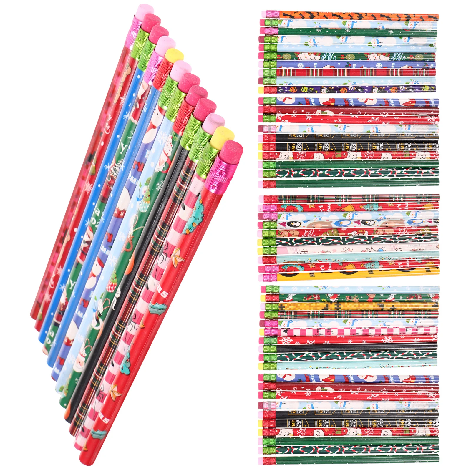 

72 Pcs Halloween Pencil Students Writing Pencils Christmas With Erasers Drawing Kids Party Gifts Cartoon Adorable Sketch