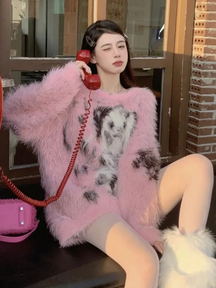 Deeptown Y2K Aesthetic Pink Sweater Women Harajuku Kawaii Cartoon Knitted Jumper Korean Sweet Casual Pullover Grunge Kpop 2000s
Deeptown Y2K Aesthetic Pink Sweater Women Harajuku Kawaii Cartoon Knitted Jumper Korean Sweet Casual Pullover Grunge Kpop 2000s