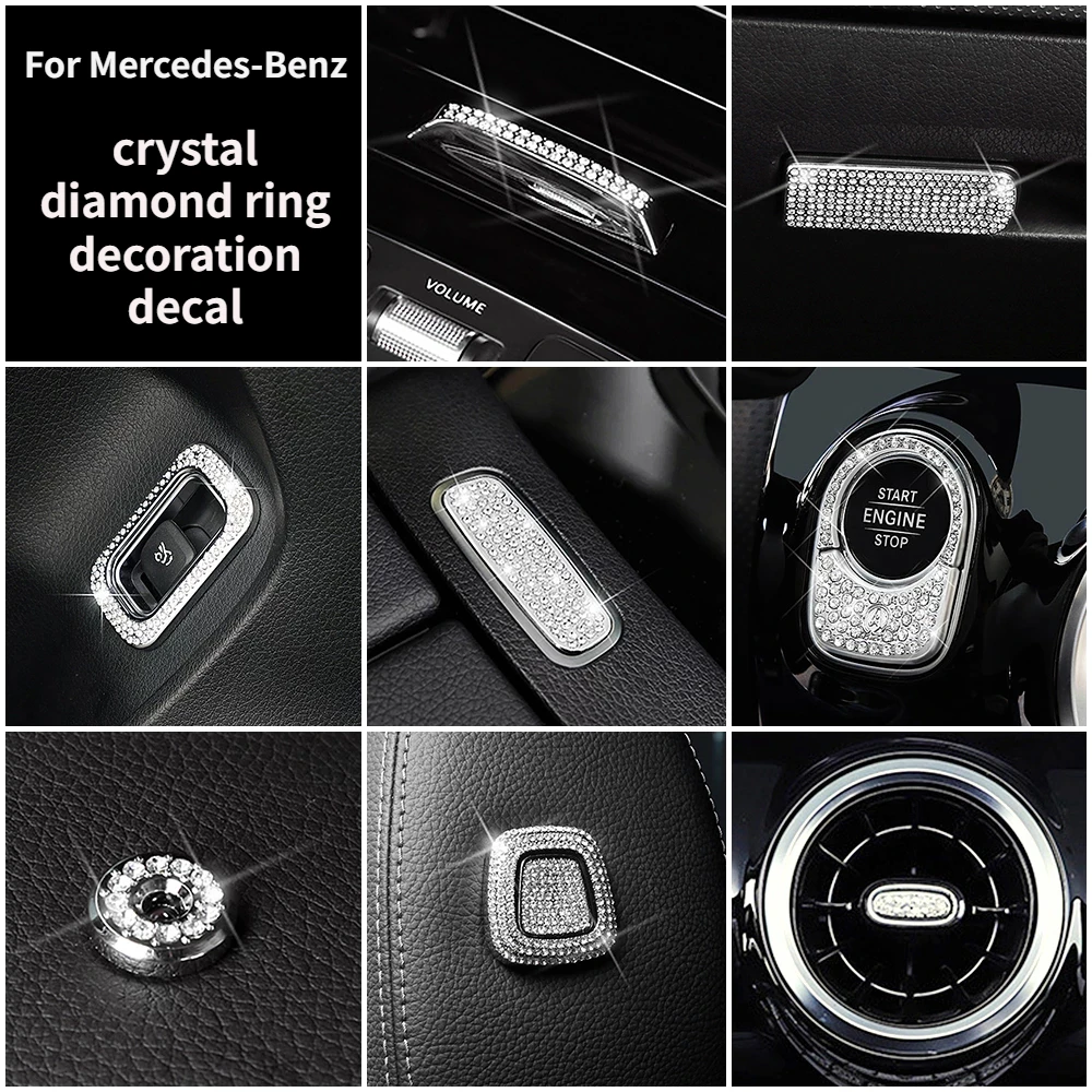 

Interior Center console decoration modified For Mercedes-Benz GLB220 GLB250 2020 2021 crystal diamond ring decoration decal