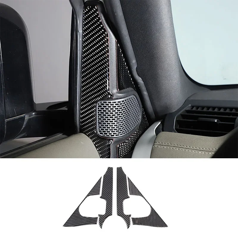 

For Land Rover Defender 90 110 130 2020-2024 Car A-pillar Speaker Decorative Sticker Soft Carbon Fiber Interior Accessories