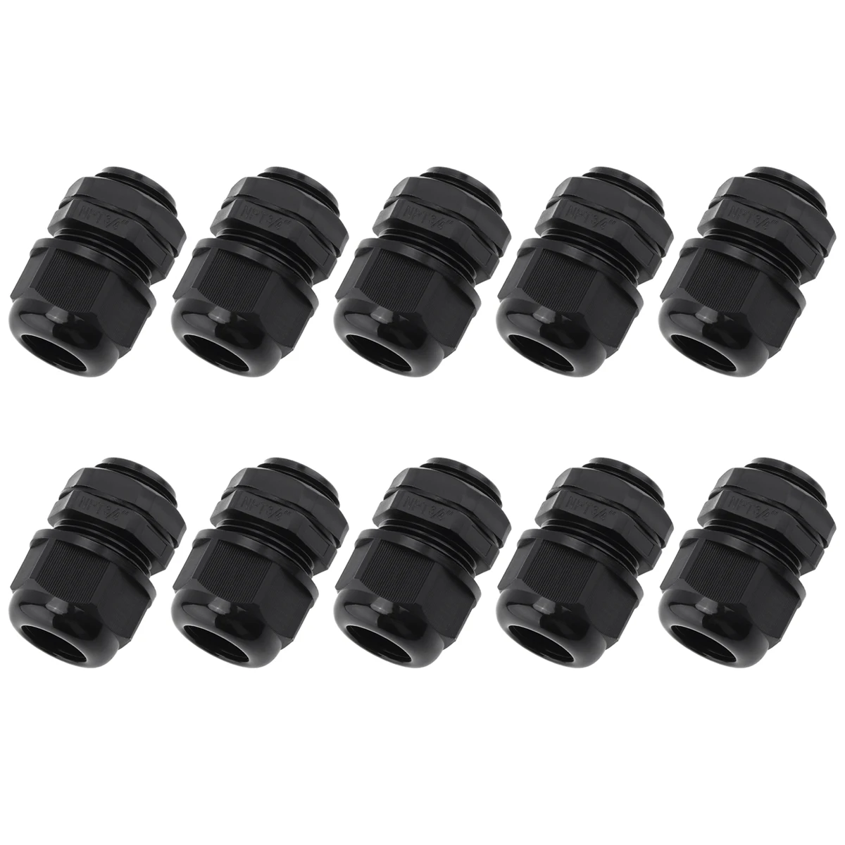 

10pcs Easy Installation 3/4 Inch NPT Cable Gland IP68 Nylon Strain Relief Waterproof Flame Retardant Connection Fixing Head