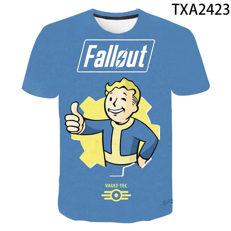 Модная футболка Fallout с 3D рисунком для мужчин женщин и детей повседневные крутые