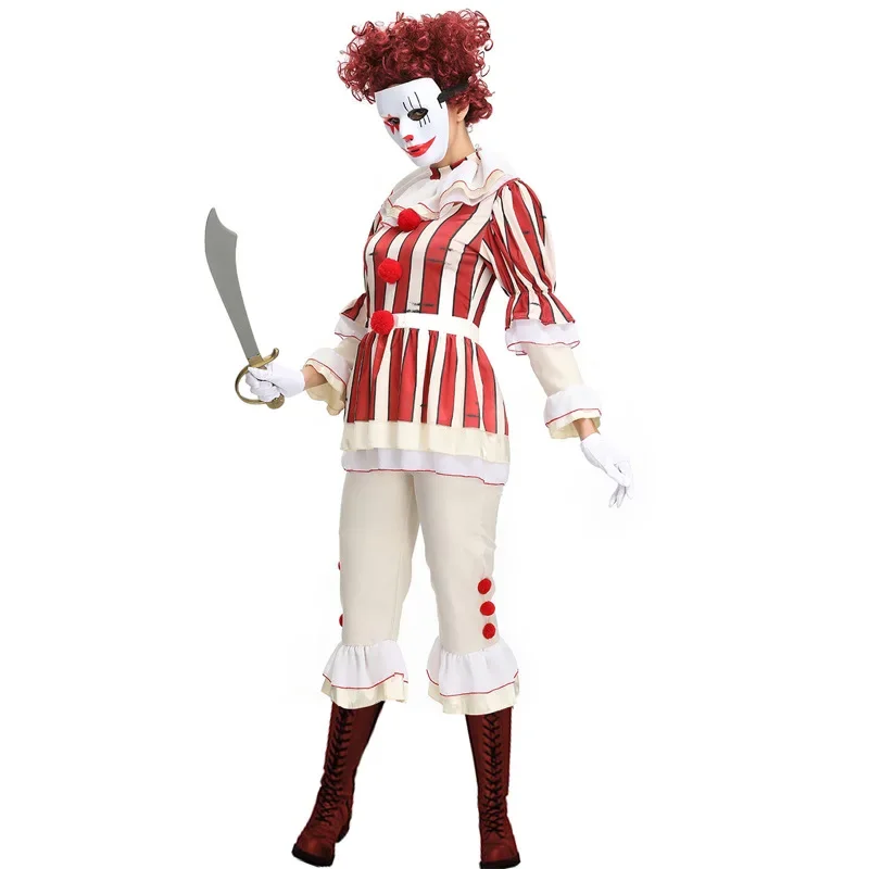 

New Arrival Clown Costume Cosplay For Women Adult Halloween Costume For Women Carnival Performance Party Dress Up Suit