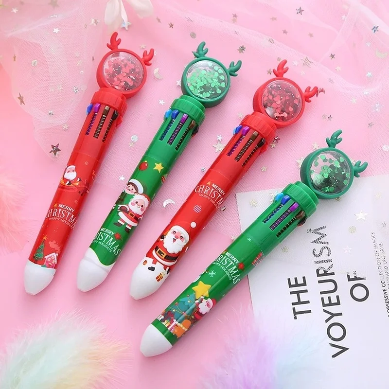Christmas 10-color Ballpoint Pen 10/30pcs Sequined Antlers Students Press The Oil Pen Multicolor Marker Holiday Prizes And Gifts
Christmas 10-color Ballpoint Pen 10/30pcs Sequined Antlers Students Press The Oil Pen Multicolor Marker Holiday Prizes And Gifts