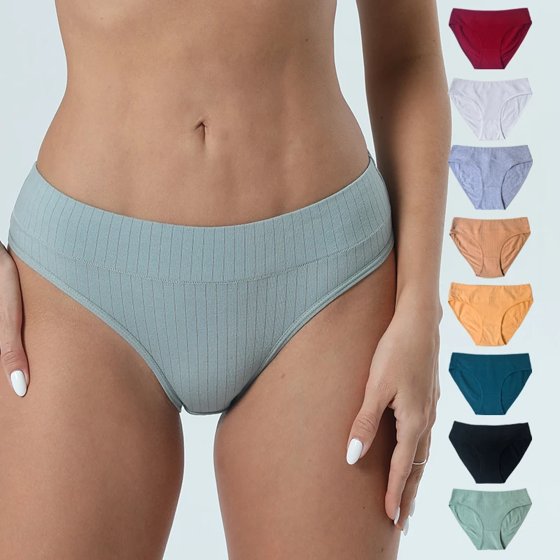 

Women's Traceless Triangle Underpants Female Mid Waist Solid Color Briefs Breathable Ladies Comfortable Intimate Panties