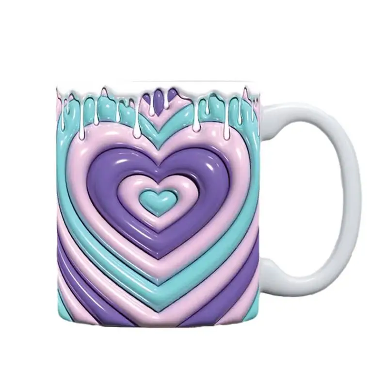 

Женская кофейная 3D 400 мл романтическая фарфоровая чашка на День святого Валентина, креативная посуда, кружка для молока, латте, горячая какао, зеркальные кофейные кружки