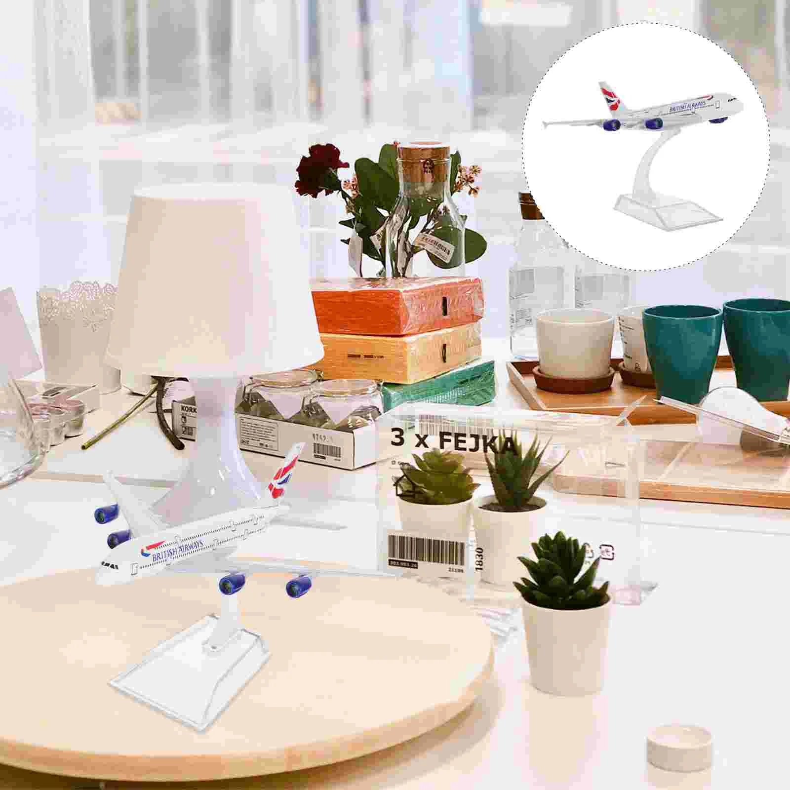 Vosarea Airplane Model British Airways Plane Figurine Stand Desktop Home Office Decor
Vosarea Airplane Model British Airways Plane Figurine Stand Desktop Home Office Decor