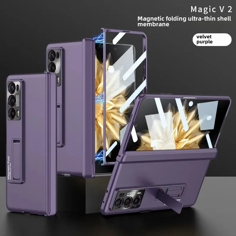 حافظة هاتف Honor Magic V2 رفيعة للغاية غير لامعة بمشبك مغناطيسي وحامل بسيط وعصري متوافق مع هاتف Huawei V2 48 حافظة هاتف Honor Magic V2 رفيعة للغاية غير لامعة بمشبك مغناطيسي وحامل بسيط وعصري متوافق مع هاتف Huawei V2
