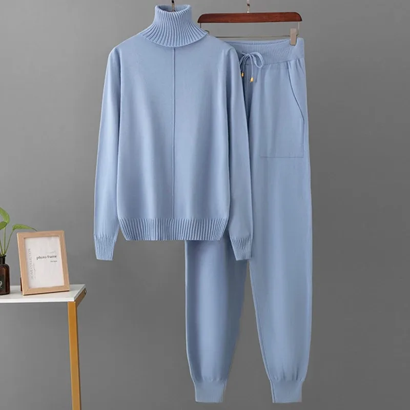New 2 Pieces Set Women Knitted Tracksuit Turtleneck Sweater Carrot Jogging Pants Pullover Sweater Set CHIC Knitted Outwear N551
New 2 Pieces Set Women Knitted Tracksuit Turtleneck Sweater Carrot Jogging Pants Pullover Sweater Set CHIC Knitted Outwear N551