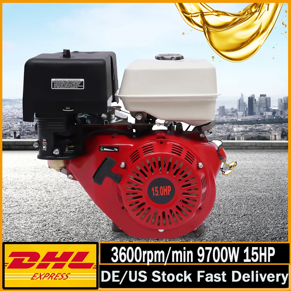 420CC 15HP 4-Stroke Portable Gasoline Engine 3000-3600rpm/min 9700W Horizontal Go Kart Motor OHV For Home Back Up&RV Ready
420CC 15HP 4-Stroke Portable Gasoline Engine 3000-3600rpm/min 9700W Horizontal Go Kart Motor OHV For Home Back Up&RV Ready