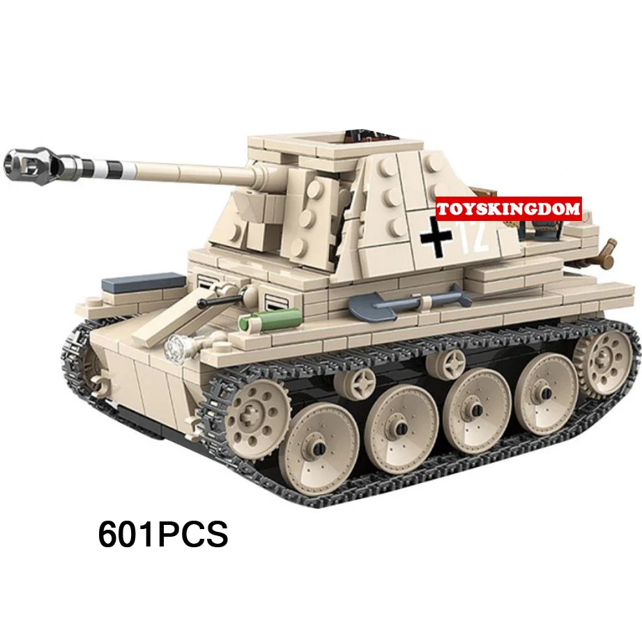 

World War Germany Tank SD.KFZ.138 Marder III AUSF.H Military Vehicle Model Building Block WW2 Army Figures Brick Toy For Gifts