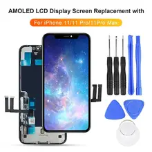 AMOLED LCD Display Screen Replacement with Touch Assembly Digitizer for iPhone 11/11 Pro/11Pro Max
AMOLED LCD Display Screen Replacement with Touch Assembly Digitizer for iPhone 11/11 Pro/11Pro Max