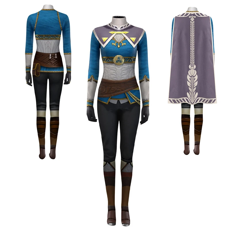 

Game Zerda Cos Tears Cosplay Kingdom Princess Link Cosplay Costume Jumpsuits Cloak Outfits Women Bodysuit Halloween Party Cloth