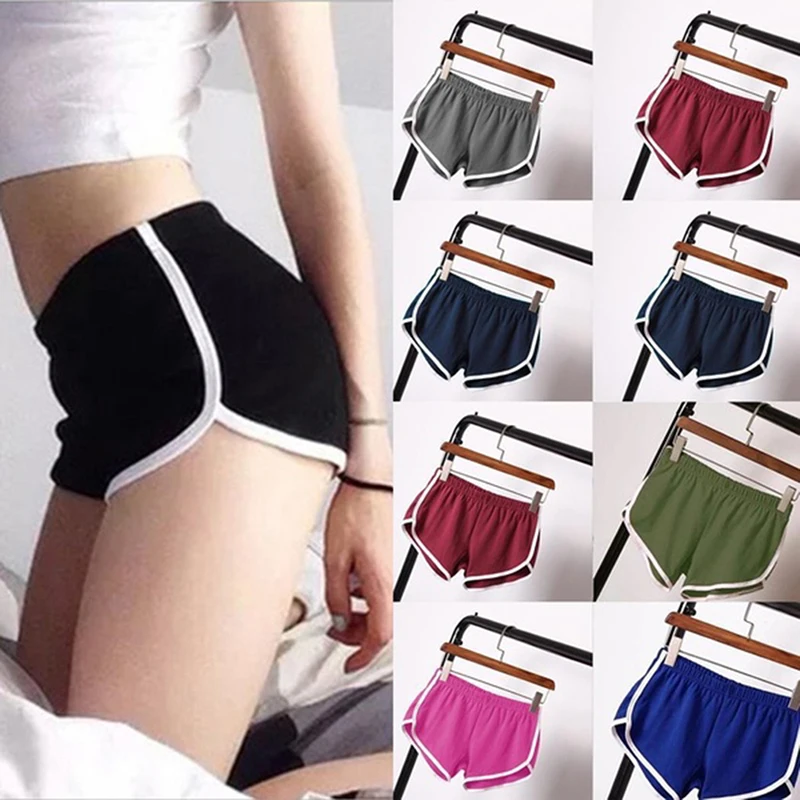 

Sports Shorts Women Summer 2023 New Candy Color Anti Emptied Skinny Shorts Casual Lady Elastic Waist Beach Correndo Short Pants