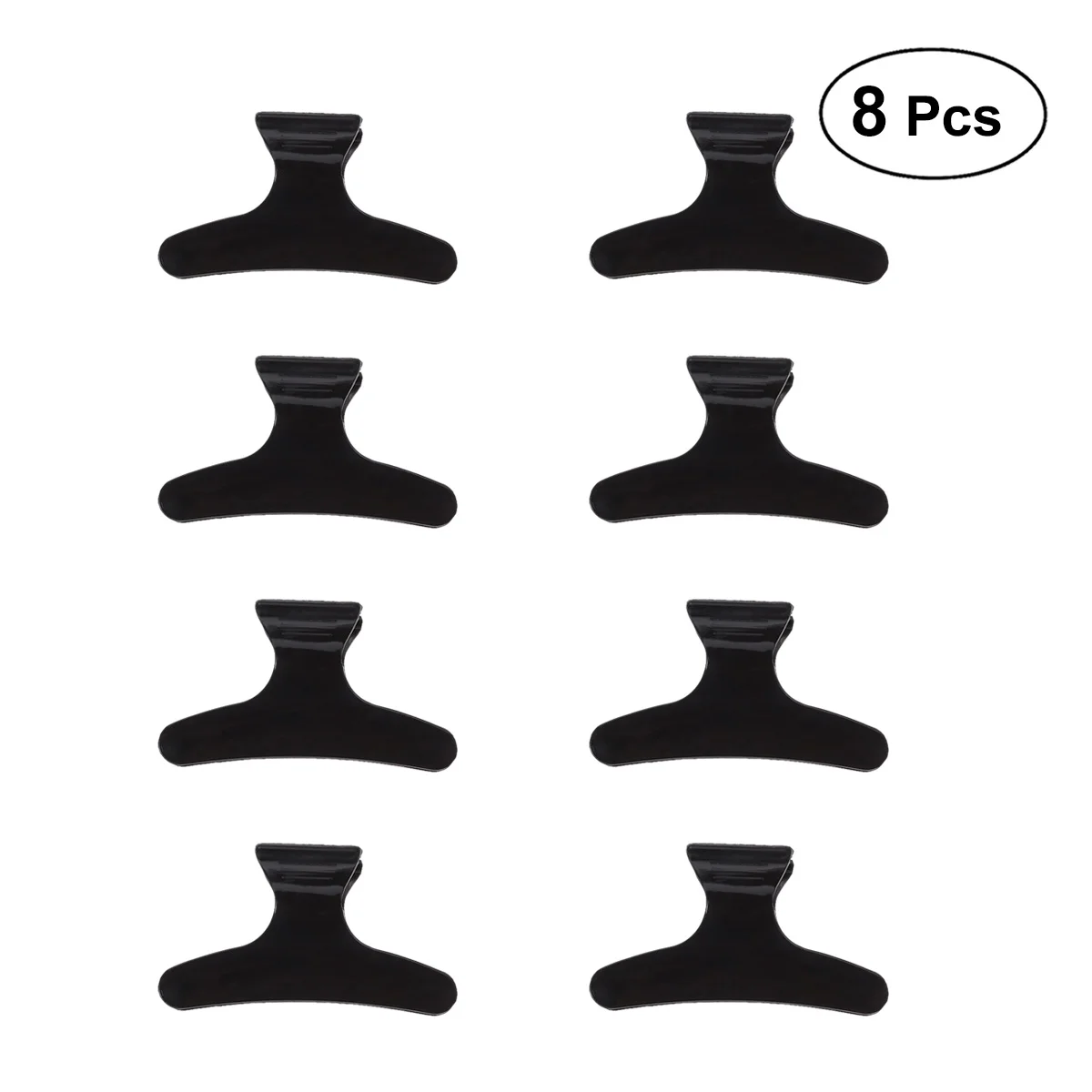 

8PCS Clamps Non-slip Chic Styling Claw Hair Clips for Hair Salon (Black)