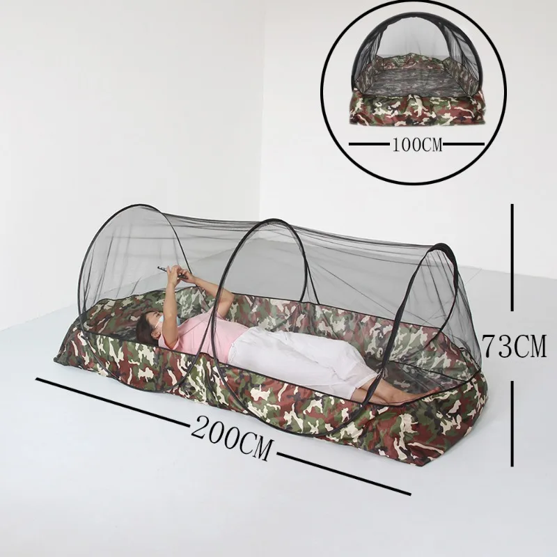 

200x120cm Camo Bottom Camping Single Person Mosquito Net, Fully Enclosed Portable Travel Encrypted Mosquito Net