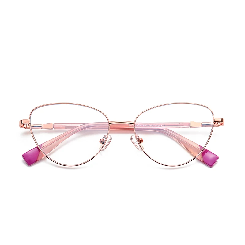 

Moojolo 54 мм новые женские металлические оправы для очков с пружинными дужками кошачий глаз искусственные очки с защитой от синего света модные роскошные очки