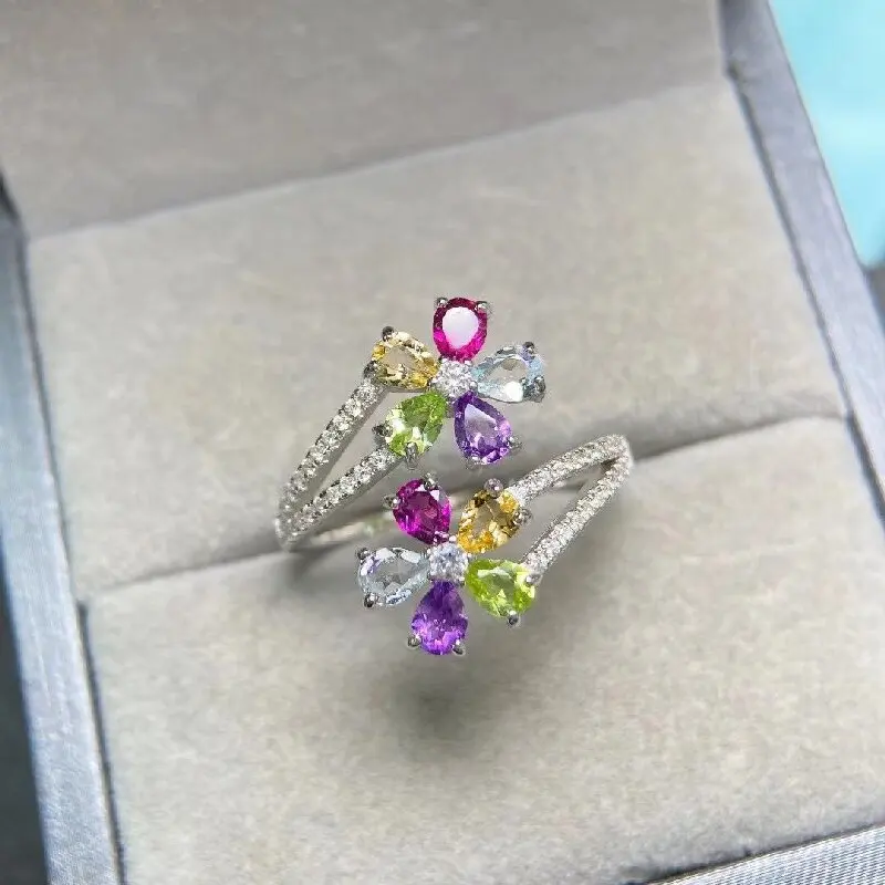 Best Seller Gemstone Jewelry Ring With Natural Multicolor Sapphire Gemstone 4*5mm Silver Ring For Wedding Party Lady Gift
Best Seller Gemstone Jewelry Ring With Natural Multicolor Sapphire Gemstone 4*5mm Silver Ring For Wedding Party Lady Gift