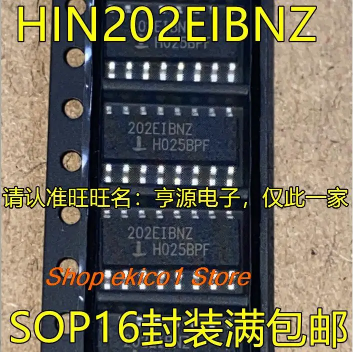 

10pieces Original stock HIN202EIBNZ 202EIBNZ SOP16 RS232