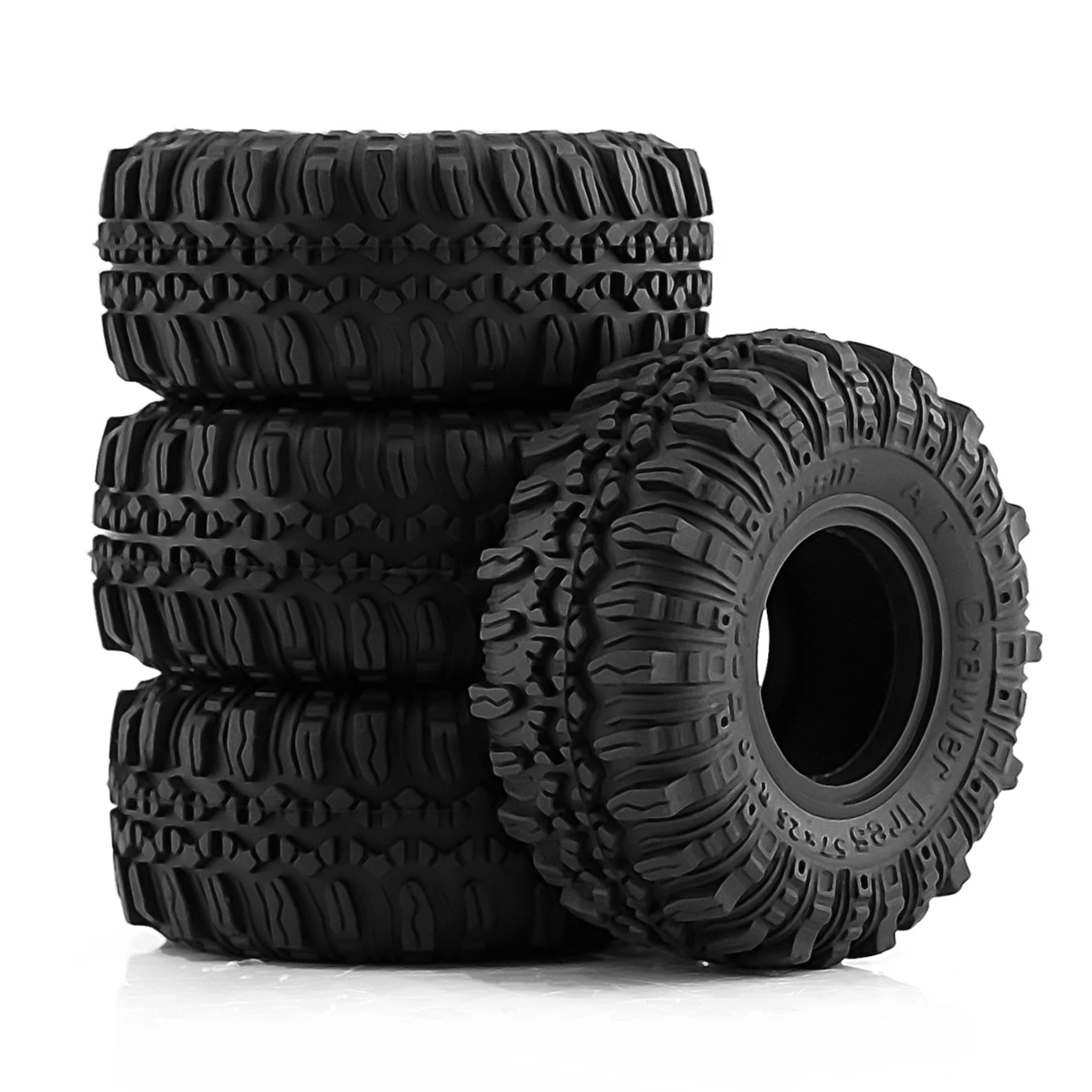 

4pcs 57mm 1.0" Soft Rubber Wheel Tire Mud Tire for 1/18 1/24 RC Crawler Car Axial SCX24 Bronco AX24 TRX4M FMS FCX24 Enduro24