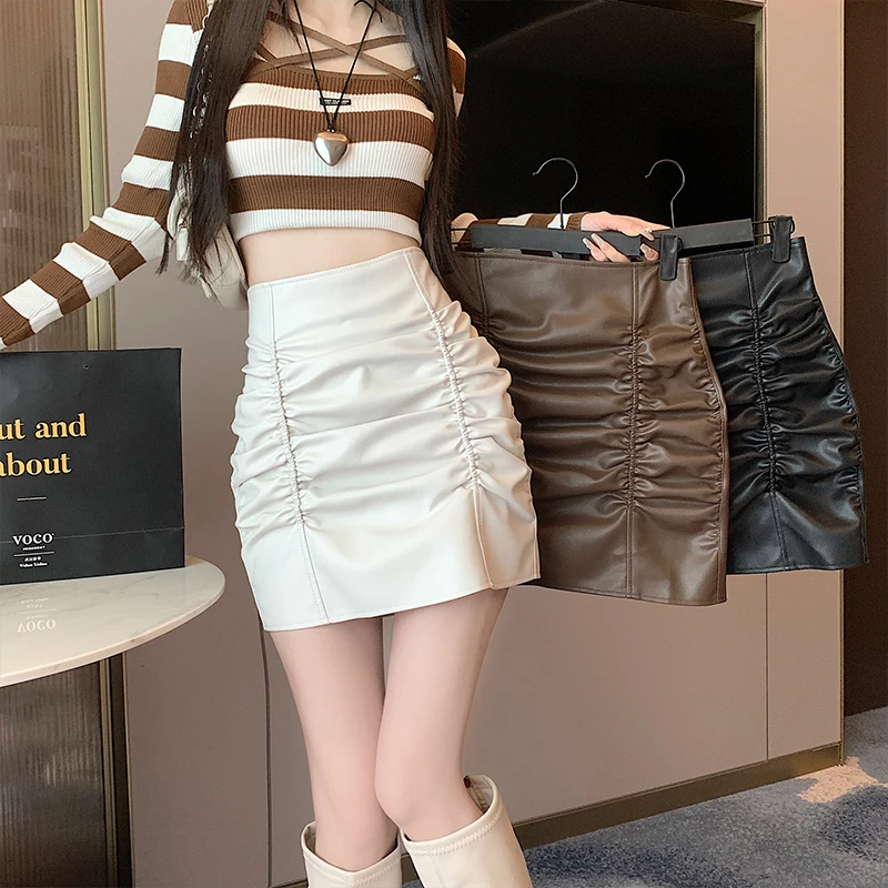 Женская короткая кожаная юбка, облегающая юбка с высокой талией, в Корейском стиле, для осени и зимы, 2023
Женская короткая кожаная юбка, облегающая юбка с высокой талией, в Корейском стиле, для осени и зимы, 2023