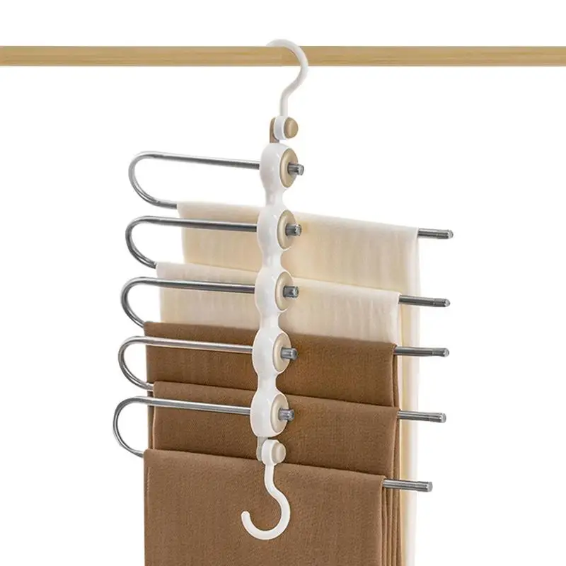 

Collapsible Trouser Rack Space-Saving Pants Hangers For Wardrobe Organization Efficient Organizer For Jeans Leggings Scarves