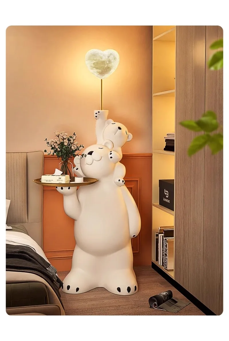 Trendy Fun Ins Style Tray Polar Bear Living Room Large Floor Standing Ornaments Home Decorations Illumination Statue Trendy Fun Ins Style Tray Polar Bear Living Room Large Floor Standing Ornaments Home Decorations Illumination Statue