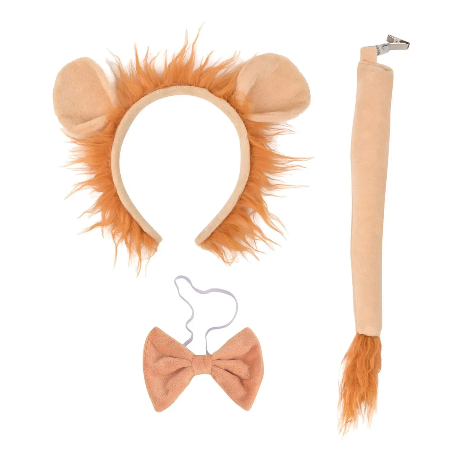 

Lion Tail Ears Costume Set Halloween Cosplay Costume Headband for Theater Animal Themed Parties New Year Festival Performance