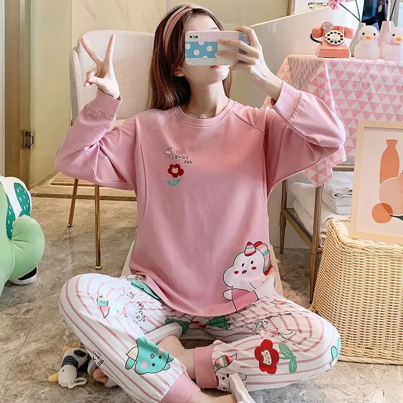 

Spring Autumn Clothing Suit Maternity Postpartum Breastfeeding Pajamas Set Thin Pregnancy Homewear Pregnant Nursing Pyjamas