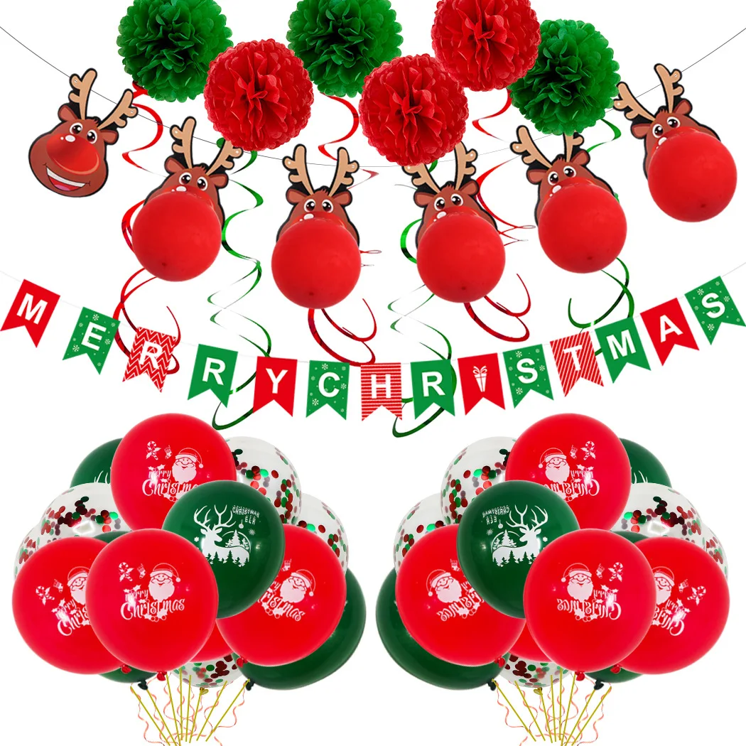 Christmas Party Decoration Christmas balloon scene decoration round latex balloon combination with Christmas party
Christmas Party Decoration Christmas balloon scene decoration round latex balloon combination with Christmas party