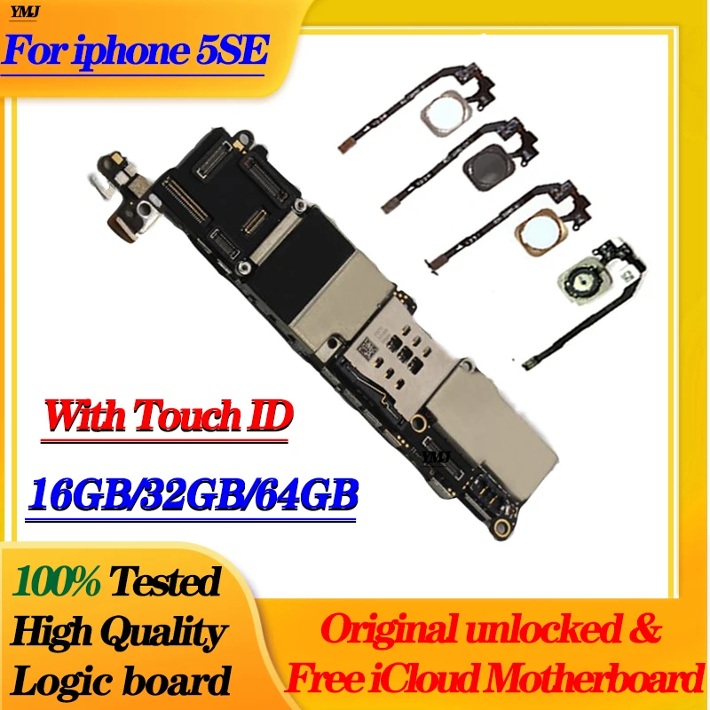 Free Shipping For Iphone 5SE SE Motherboard Original Unlock for Iphone 5SE With/No Touch ID Mainboard Clean iCloud Logic Board
Free Shipping For Iphone 5SE SE Motherboard Original Unlock for Iphone 5SE With/No Touch ID Mainboard Clean iCloud Logic Board