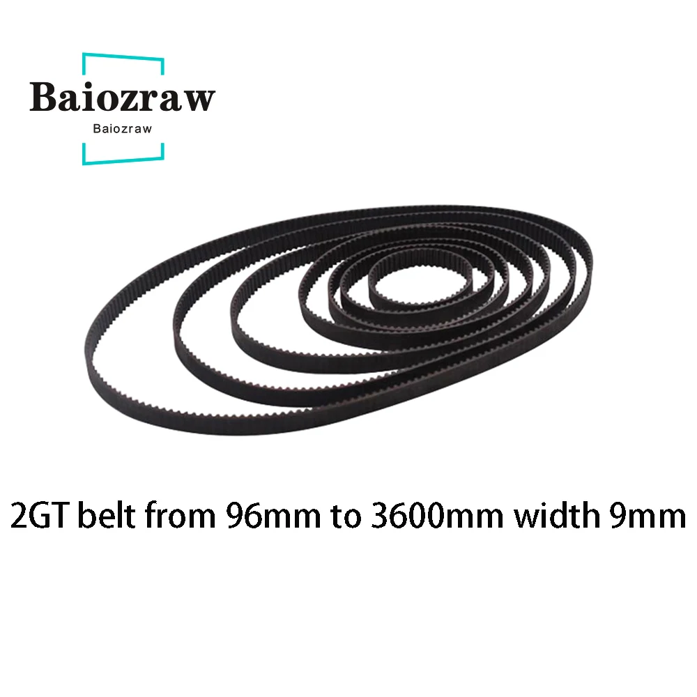 

3D Printer Parts GT2 9mm Closed Loop Rubber Timing Belt 96 180 200 218 240 250 300 800 3000 3230 3600mm 2GT 1pcs