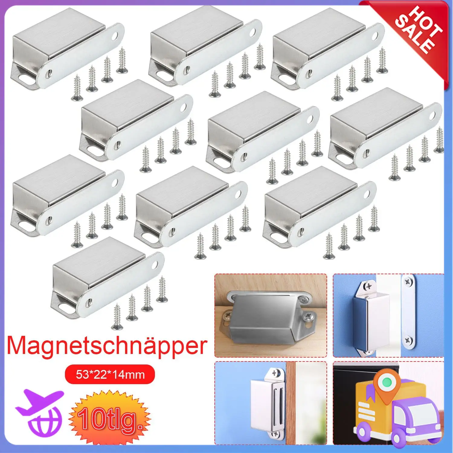 10 X Strong Door Magnetic Closer Cabinet Door-Catch Latch Magnet Suction Bar Silence Cupboard Wardrobe Furniture Suction Latch
10 X Strong Door Magnetic Closer Cabinet Door-Catch Latch Magnet Suction Bar Silence Cupboard Wardrobe Furniture Suction Latch