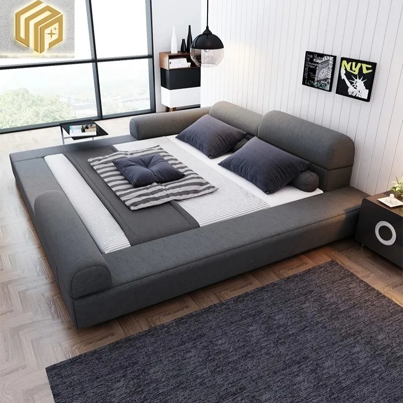 Hotel fabric bed Modern simple tatami bed Master bedroom Widened large bed fabric bed can be disassembled and washed
Hotel fabric bed Modern simple tatami bed Master bedroom Widened large bed fabric bed can be disassembled and washed