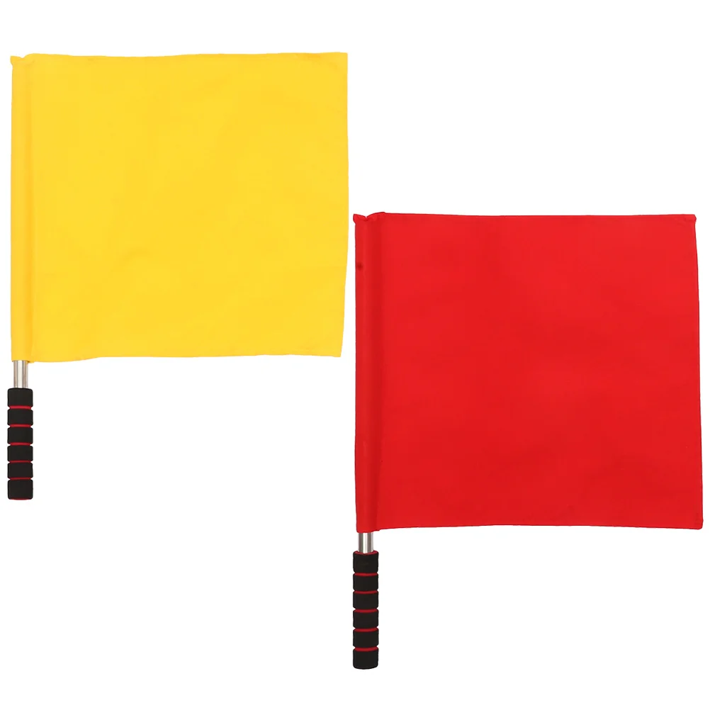 

Referee Flag Stainless Flag Sponge Handle Patrol Linesman Performance Official Flag Sports Events Football Volleyball Track