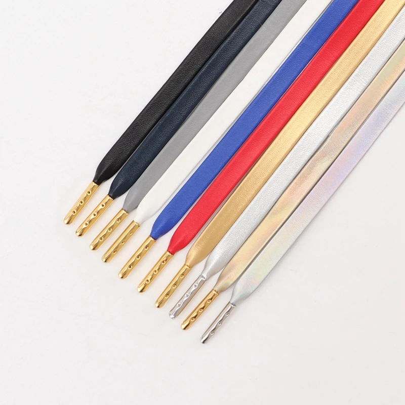 Leather PU Metal Head Shoe Laces Flat Shoelaces Waterproof Gold Silver Laser Reflective Shoelace for AF1 Sports Basketball Shoes
Leather PU Metal Head Shoe Laces Flat Shoelaces Waterproof Gold Silver Laser Reflective Shoelace for AF1 Sports Basketball Shoes