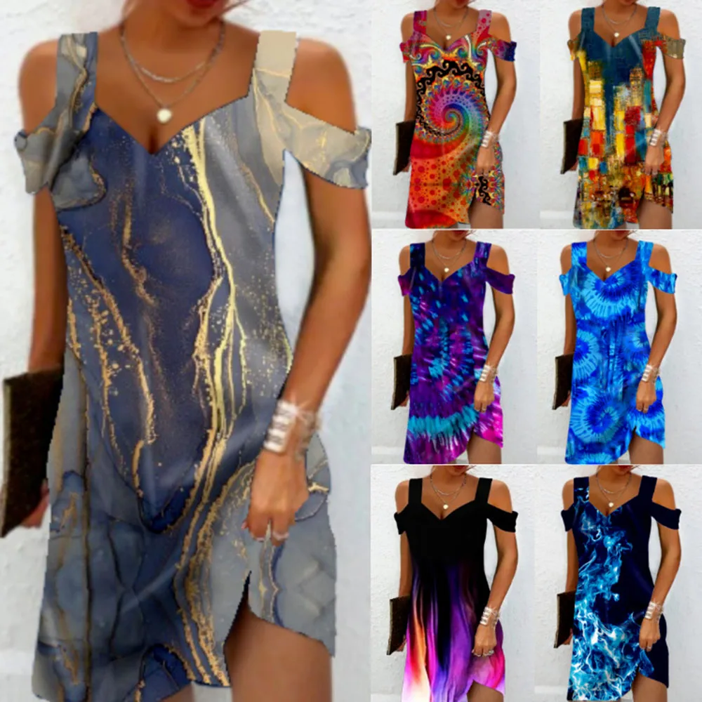 Womens Cold Shoulder V Neck Print Dress Ladies Summer Boho Sundress Plus Size Sewing Dress T-Shirt Boho Cold Shoulder Casual
Womens Cold Shoulder V Neck Print Dress Ladies Summer Boho Sundress Plus Size Sewing Dress T-Shirt Boho Cold Shoulder Casual