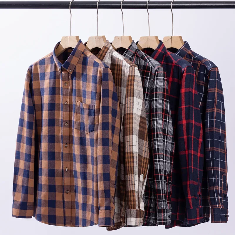 

Men's Clothing Men's Shirt Spring Autumn New Business Casual Plaid Shirts Young and Middle-aged Fashion Trend Daily Work Wear