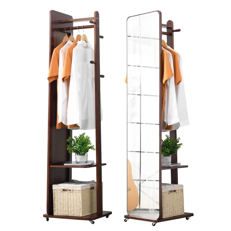 

Yangyuan solid wood full body mirror, rotatable dressing mirror, hanging clothes hanger, integrated floor standing mirror, house