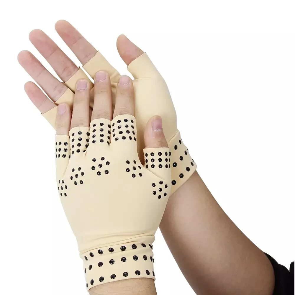 

1 Pair Magnetic Therapy Fingerless Gloves Arthritis Rheumatoid Hand Pain Relief Heal Joints Braces Supports Sport Safe Wrist