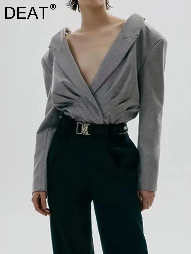 DEAT Fashion Women's Jumpsuit Notched Pleated Behind Zipper Loose Contrast Color Designer Jumpsuits Winter 2024 New Tide 17A8859
DEAT Fashion Women's Jumpsuit Notched Pleated Behind Zipper Loose Contrast Color Designer Jumpsuits Winter 2024 New Tide 17A8859